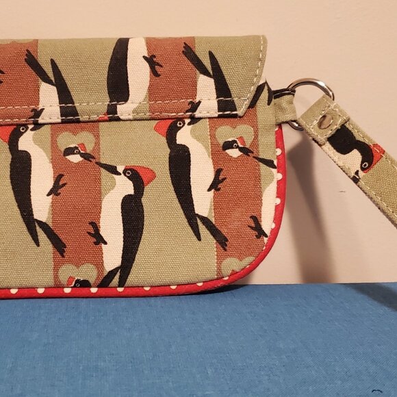 BUNGALOW360 Woodpeckers Canvas Wristlet Wallet 5"x9" - Picture 2 of 8